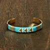 CJ00901 Handmade Glass Seed Beads Brass Bangle Gold Color