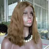 high quality virgin human hair #6 color natural wave bob wigs,150% density natural straight bob style lace front wig custom make
