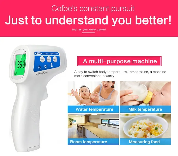 Hot selling Backlight Digital Non contact forehead infrared thermometer