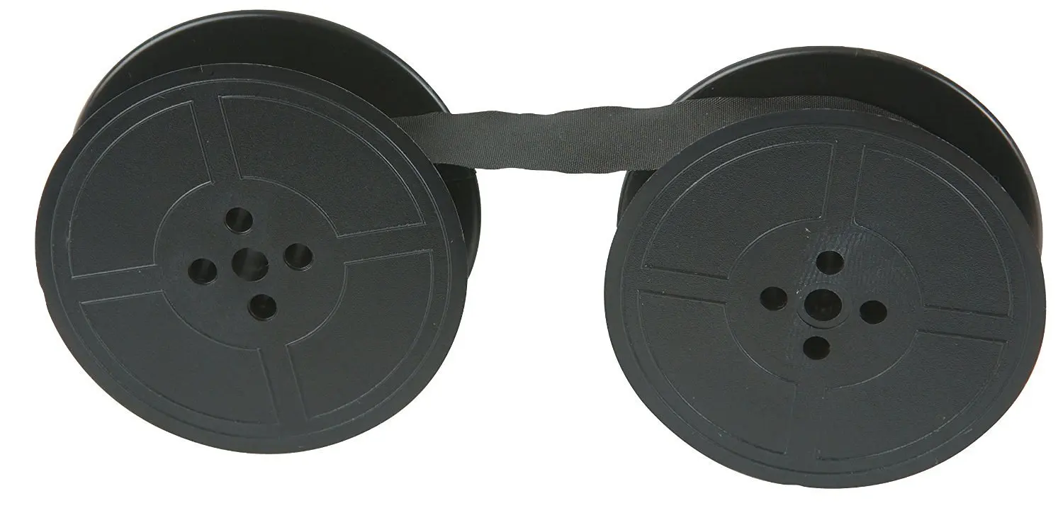 Porelon 11472 Universal Twin Spool Compatible Nylon Typewriter Ribbon, Replaces Parts for Adler, Brother, Olivetti, Smith Corona, 2 Packs of 1