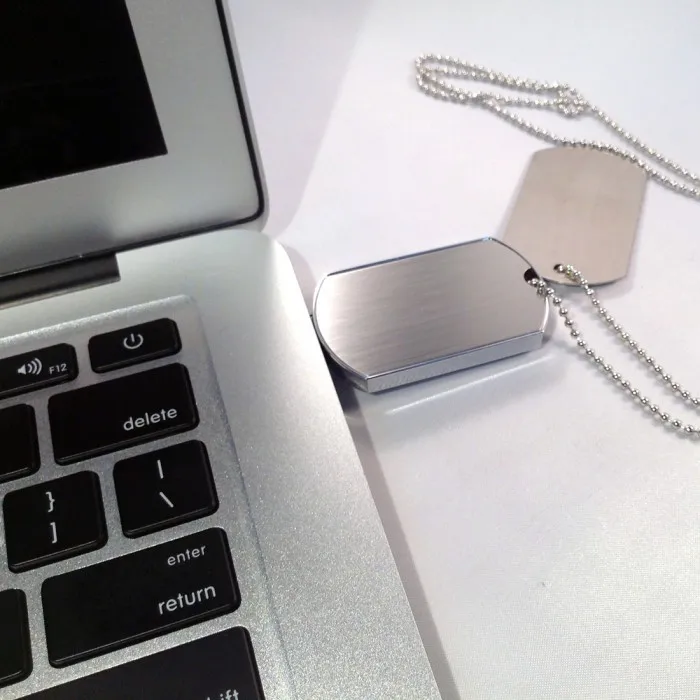 Metal Pendrive 32GB U Disk Dog Tag Necklace USB Flash Drive Memory - ANKUX.COM