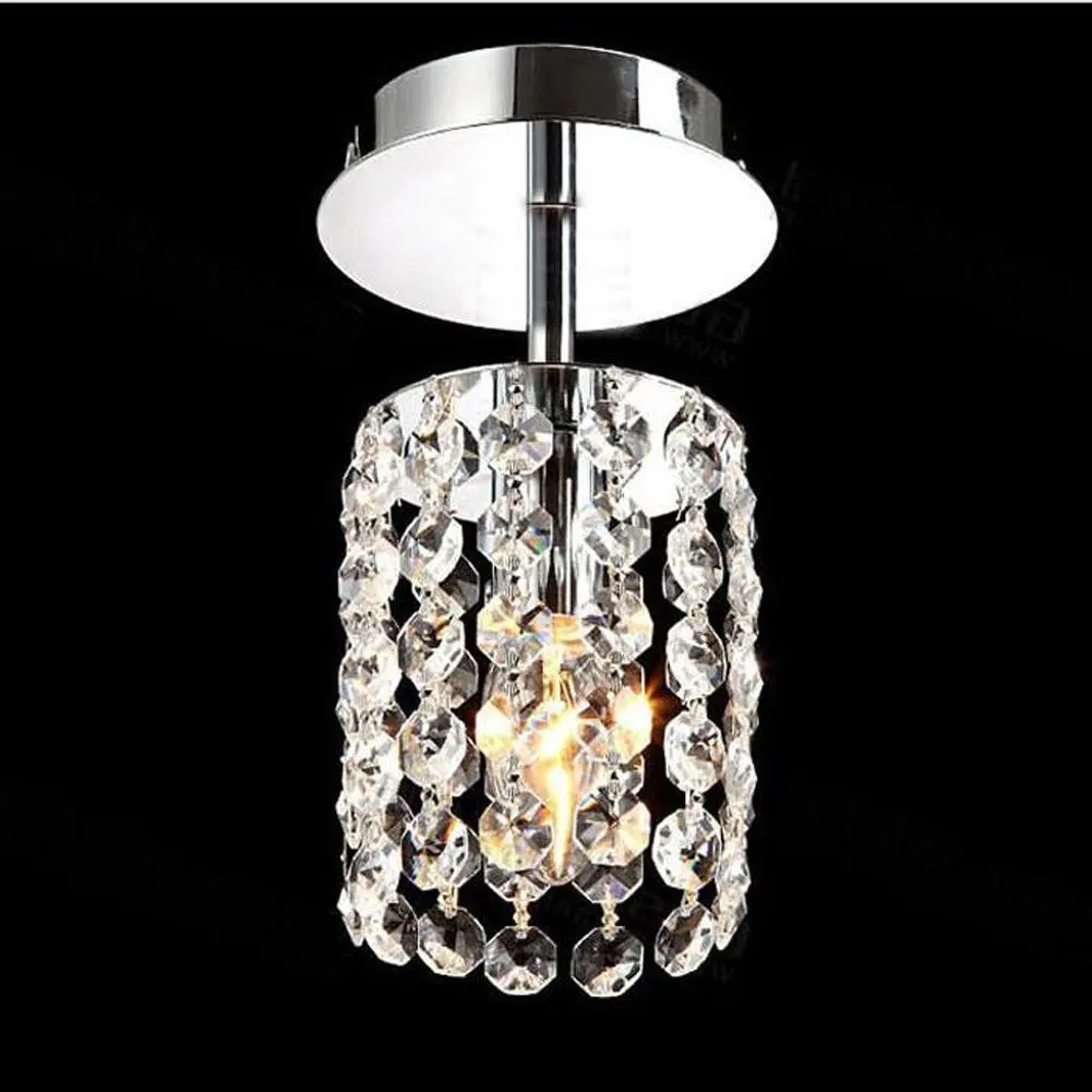 Wei-d Modern Simple Aisle Lamp Crystal Chandelier Single Head Ceiling Lamp Balcony Lamp Hall Lights LED Small Entrance Chandelier , as picture