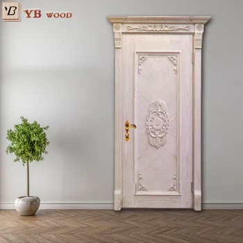 competitive price commercial royal style marble solid wooden door
