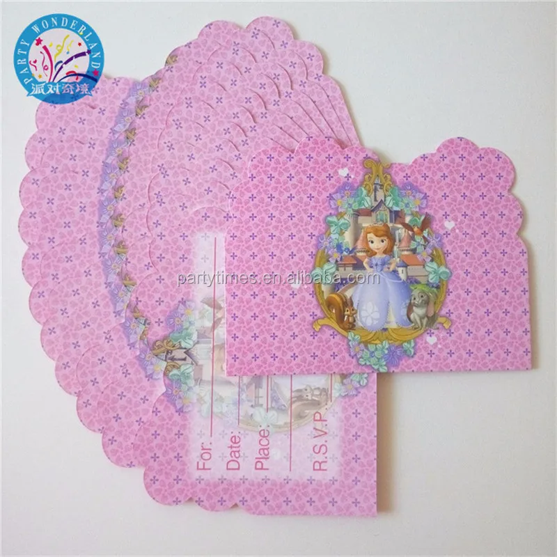 Princesse Sophia Fete Dessin Anime Joyeux Anniversaire Bebe Douche Fete Decoration Fournitures Carte D Invitation Buy Carte D Invulnerabilite De Papier Jetable Carte D Invulnerabilite De Fabricant De Distributeurs En Gros Faite En Chine Carte D