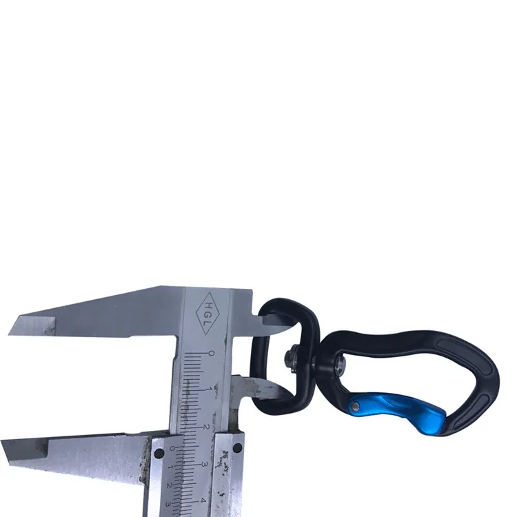 4KN Carabiner Spring Aluminum 7075 Dog Leash Swivel Carabiner Black Webbing Metal Swivel Eye Bolt Snap Hooks