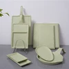 Unbreakable Light green Tableware square melamine dinner set
