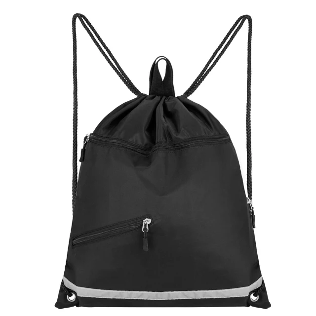 promotional polyester drawstring backpack sack bag gym