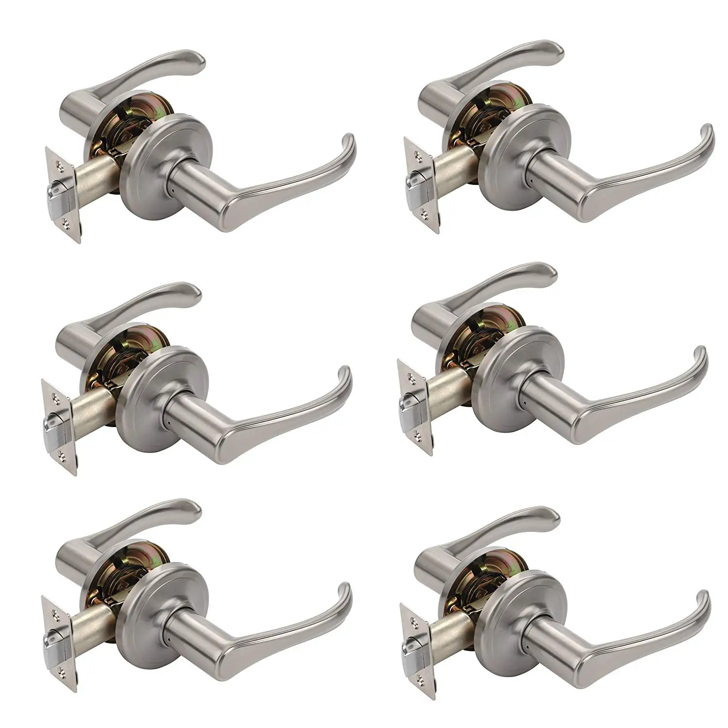 Satin Nickel 5 Pack Dynasty Hardware VAI-82-US15 Vail Lever Passage Set Contractor Pack