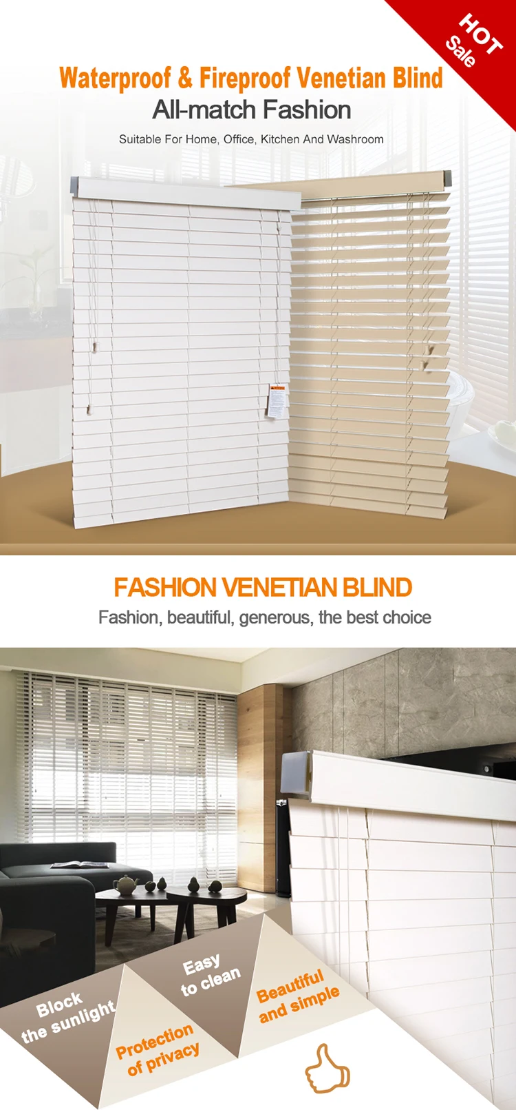 PVC Faux wood blinds 25mm slat 50mm slat