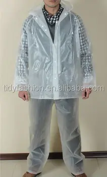 clear plastic rain suit