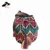 new design patterned women straw bag woven raffia straw national tassel lady bag women's raffia straw hand bag