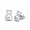 Fashion jewelry cat 925 sterling silver studs earrings for women