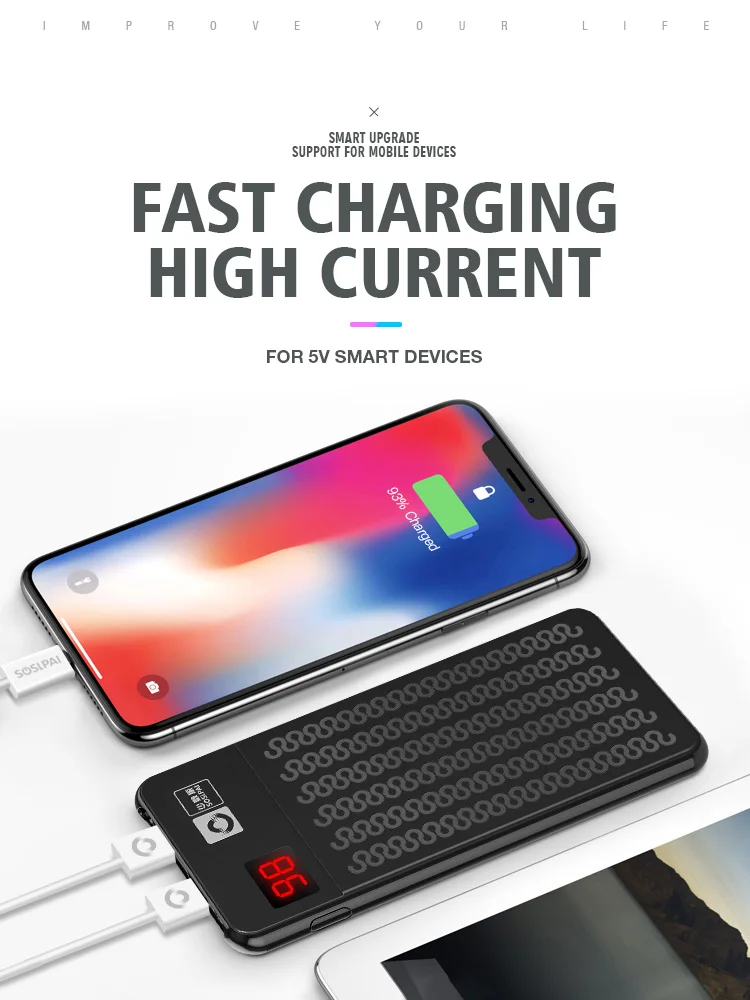 High feedback for iphone power banks 10000mah non-slip slim universal mobile power banks - ANKUX.COM