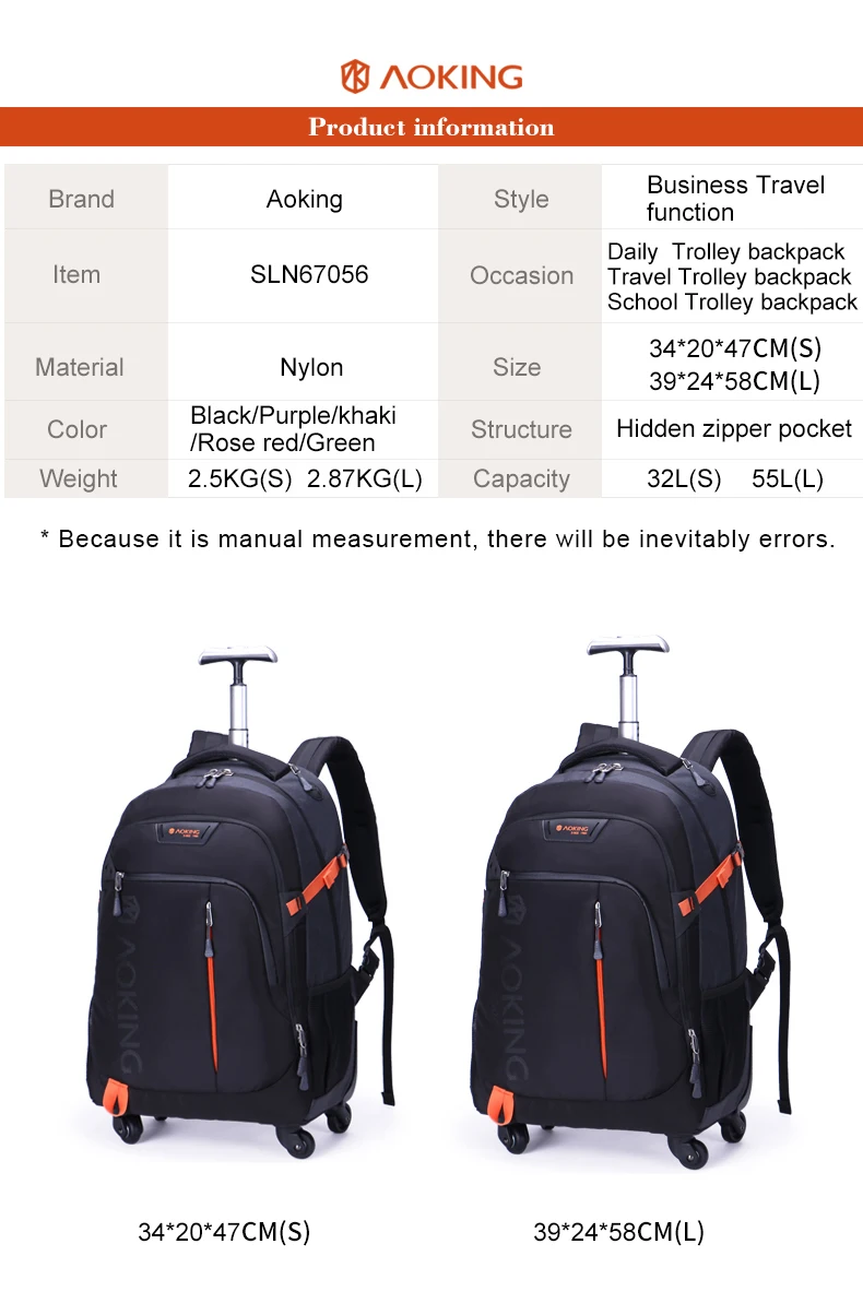 aoking wheeled backpack