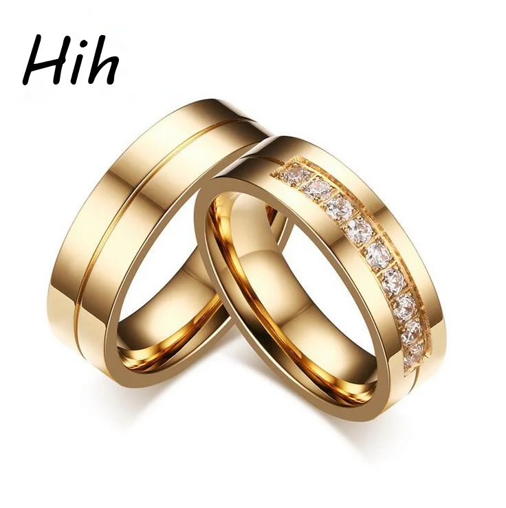 Gold plated aaa cz stone stainless steel