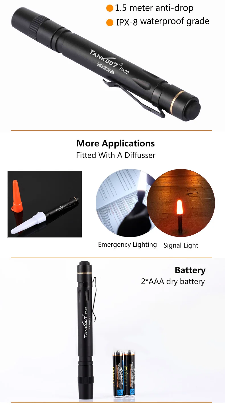 Portable Light Torches With Ipx8 Waterproof Performance Led 90 Lm Medical Pen Torch For Doctor