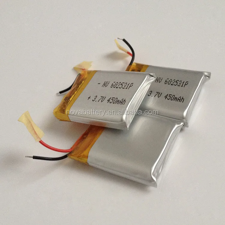 High Quality 3.7v 450mah 602040 602530 Li Ion Polymer Backup Battery