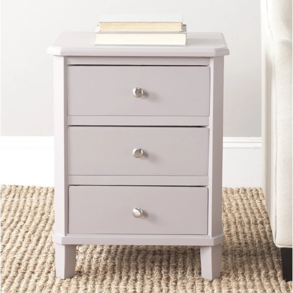 Bedroom Furniture White Color Three Drawers Modern Night Table Bedside