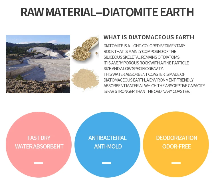 Anti-Slip Diatomaceous Earth Bath Mat Toilet Mat