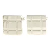 Silver Crossed Striped Engraved Cufflinks
