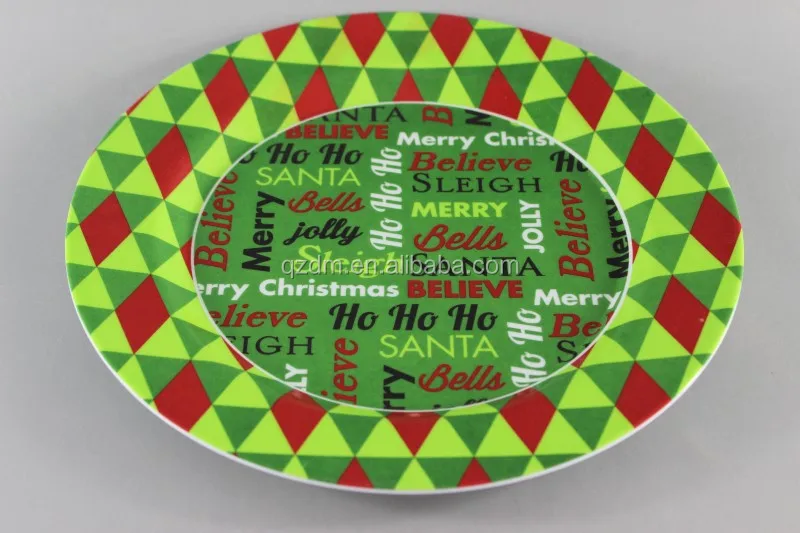 11"Melamine Christmas Plate, Xmas Melamdine dinner plate