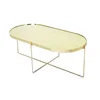 Oval shape gold mirror top gold plating frame centre coffee table side table