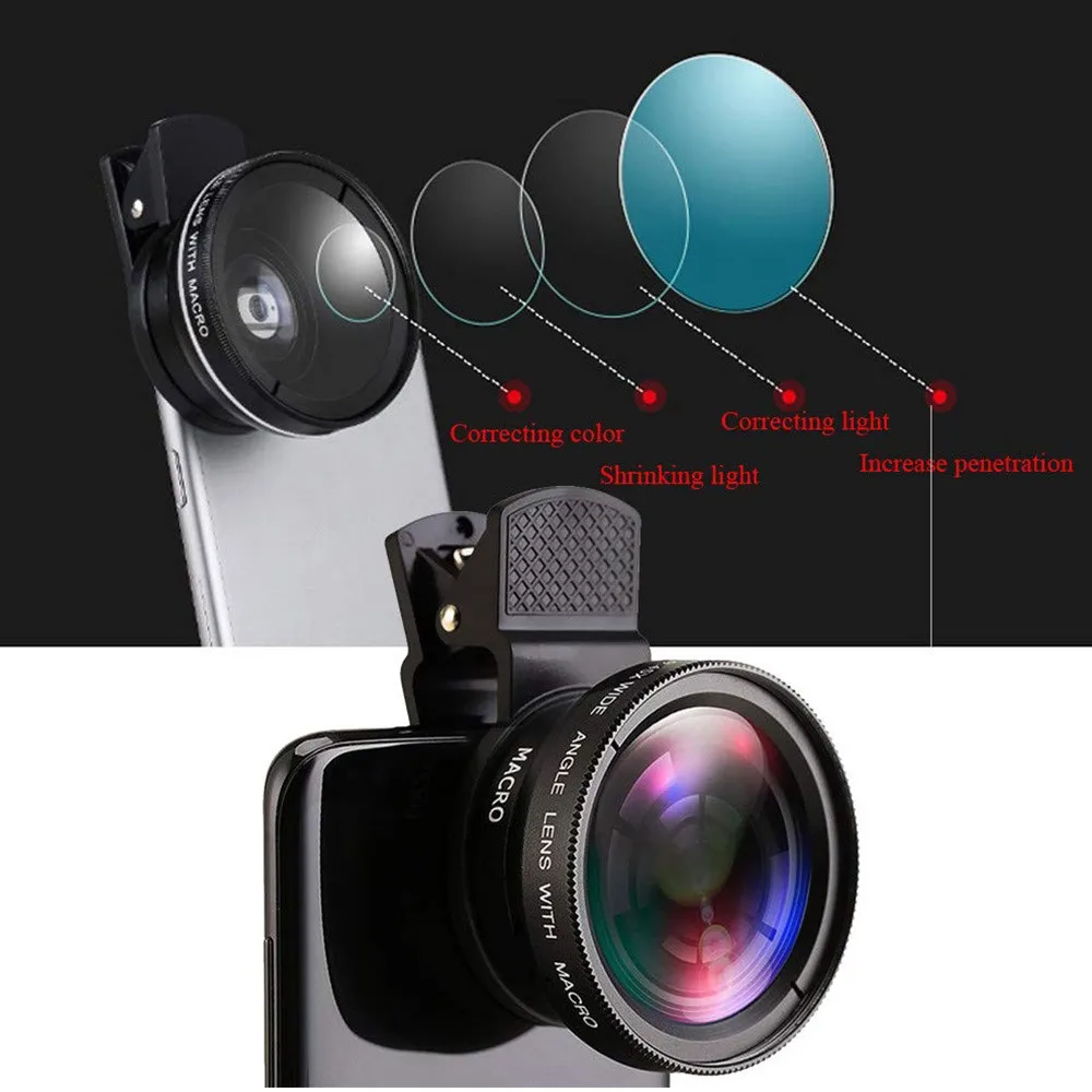 0.45x 2 In 1 Macro Wide Angle Mobile Phone Camera Lens Buy Phone Lens