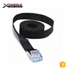 1'' Metal cam buckle 25mm tie down straps black webbing with compact s hook and protector
