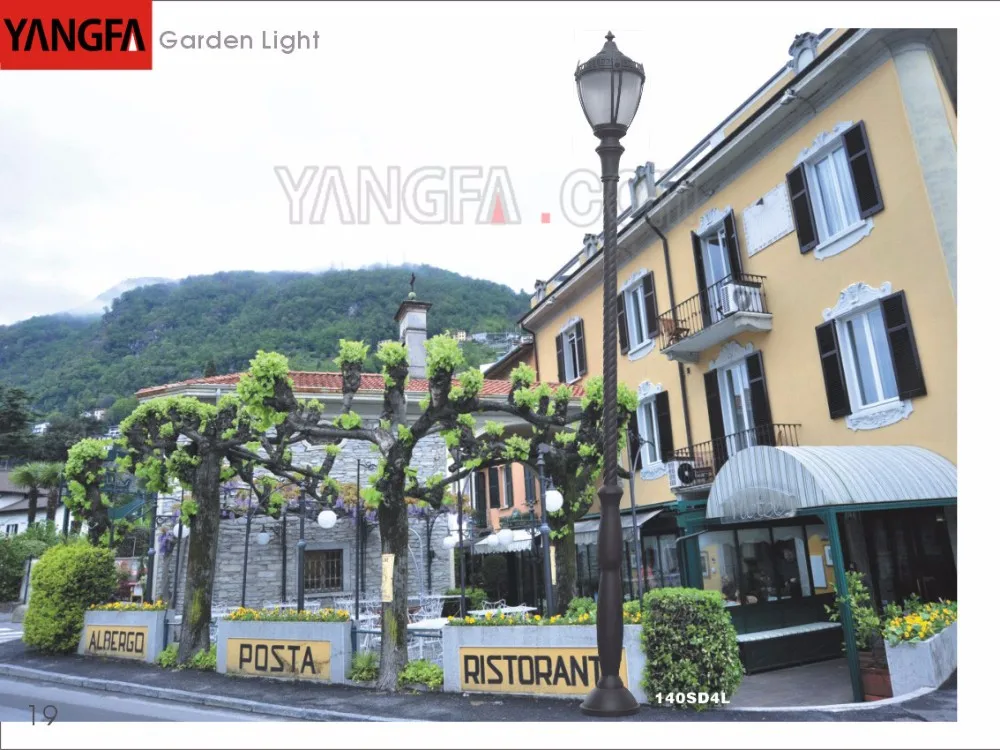 Euro style antique design steel pole galvanized yard light poles