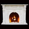 Hand Carved arch marble fireplace with stone surround