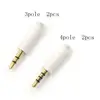 White 2.5mm Stereo Headset Plug With Tail 3/4 Pole 2.5 Mm Audio Plug Jack Adaptor Connector For Phone