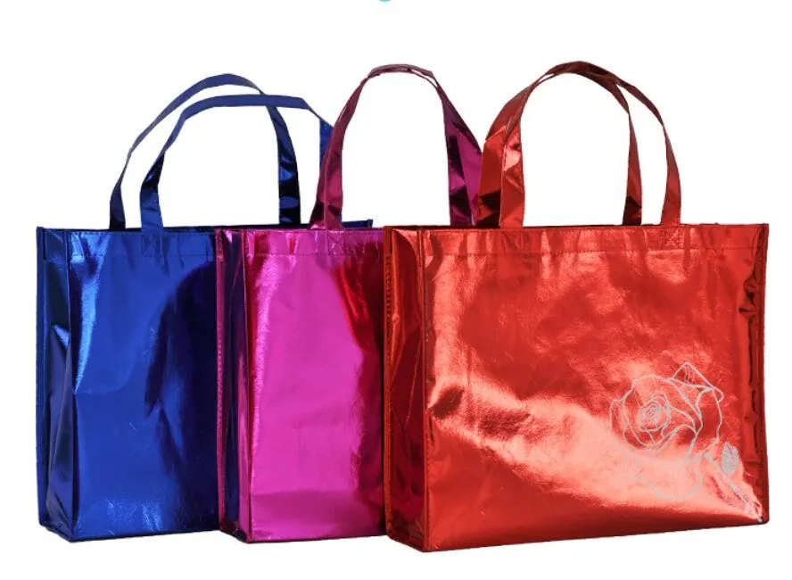Custom Extra Large High Quality Metallic Laminated Non Woven Bag Tote