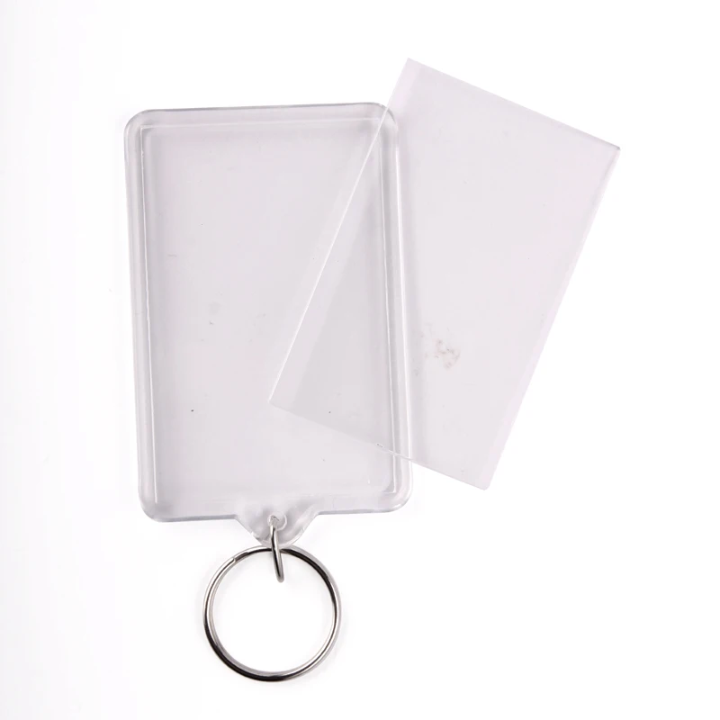 Oempromo Square plastic Clear Acrylic photo frame keychain