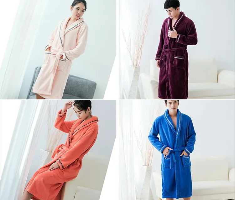 High Quality Hotel Terry Bathrobe With Embroidered Logo Thicken 100 ...