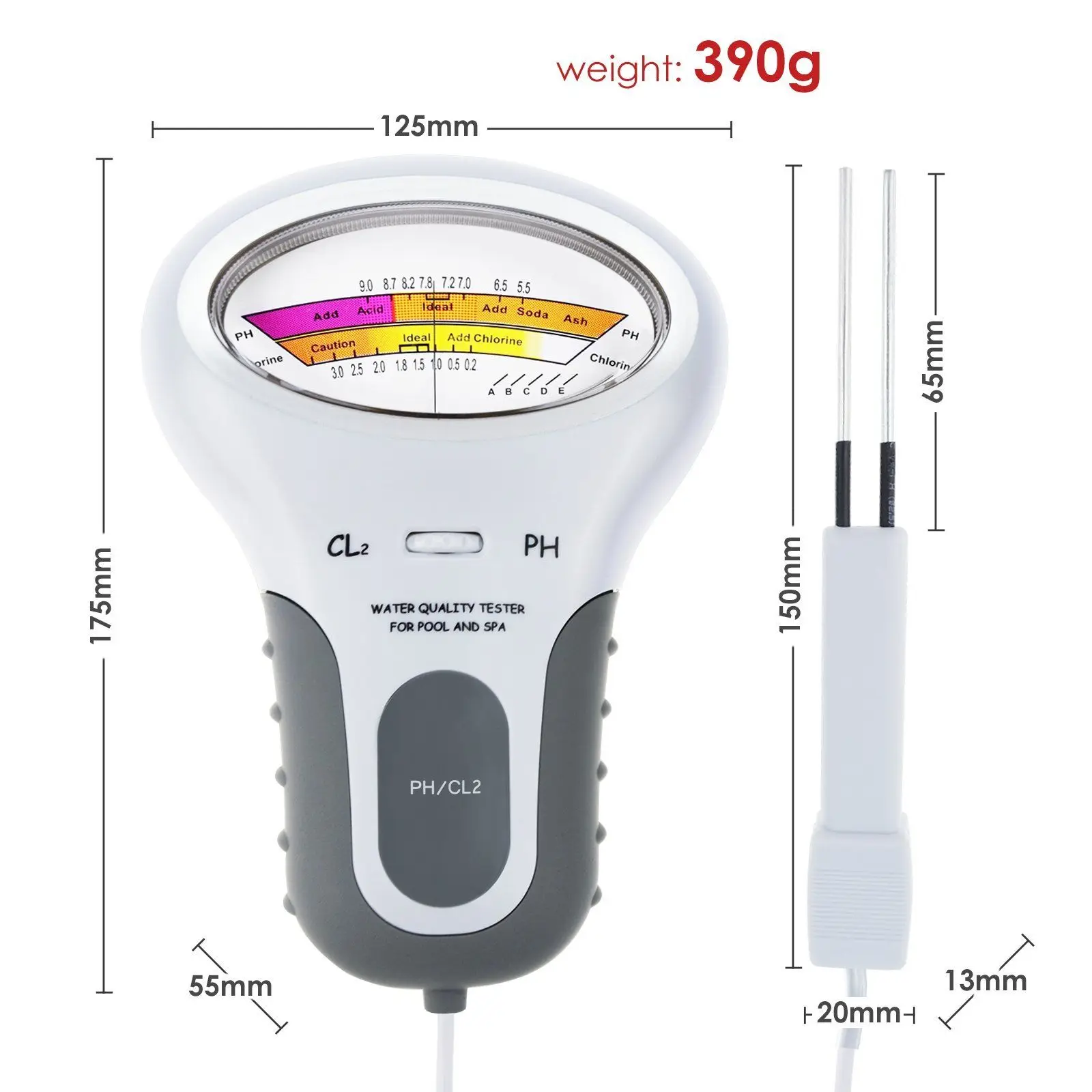 Handy Digital Ph Chlorine Meter Swimming Pool Spa Water Quality ...