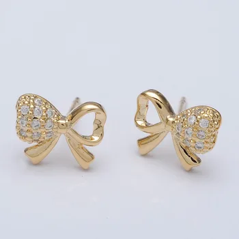 Cute Design Gold Bow Knot Shape Jewelry Small Earring Cute Design Gold Bow Knot Shape Jewelry Small Earring
