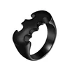 Yiwu Aceon Stainless Steel Movie Finger Jewelry Hot Sale Men's Batman Black Ring