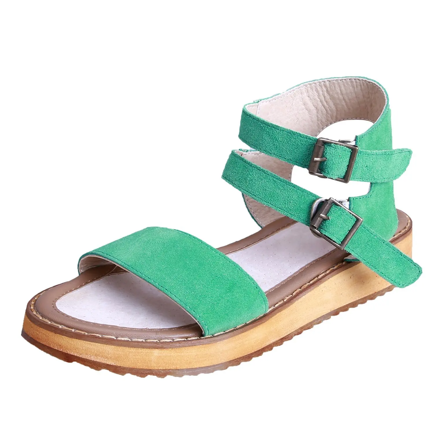 Azura Headress Slide Sandal Suede Uppers Colors Black Multi and Taupe
