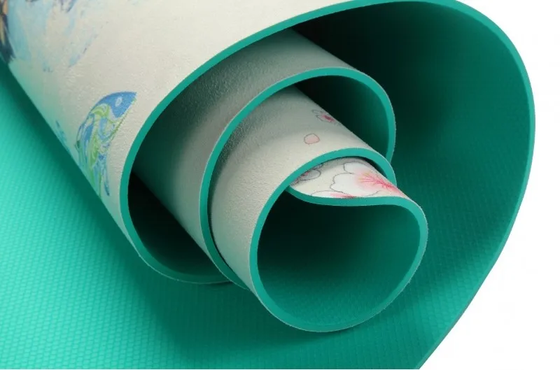 Yoga Mat Print Rubber 100% Natural with Rope Yoga & Pilate Custom