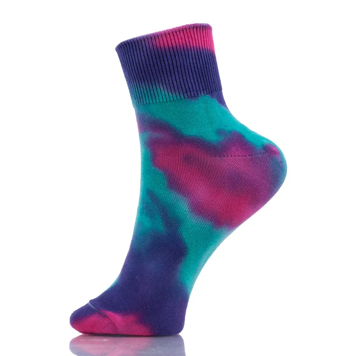Unisex Novelty Colorful Tie-dyeing Skateboard Socks Cotton Long Socks Meias