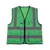 New Hi Vis Safety Vest with Zipper Reflective Tape Strips 4 Pockets
