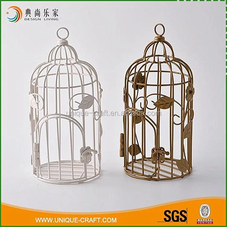 Cheap antique style wedding decor metal wire bird cage