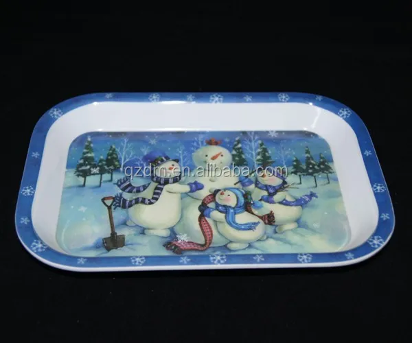 2016 Christmas Theme Design Melamine Rectangle Tray