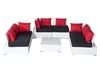 Outdoor summer winds patio leisure corner item white rattan furniture sofa set