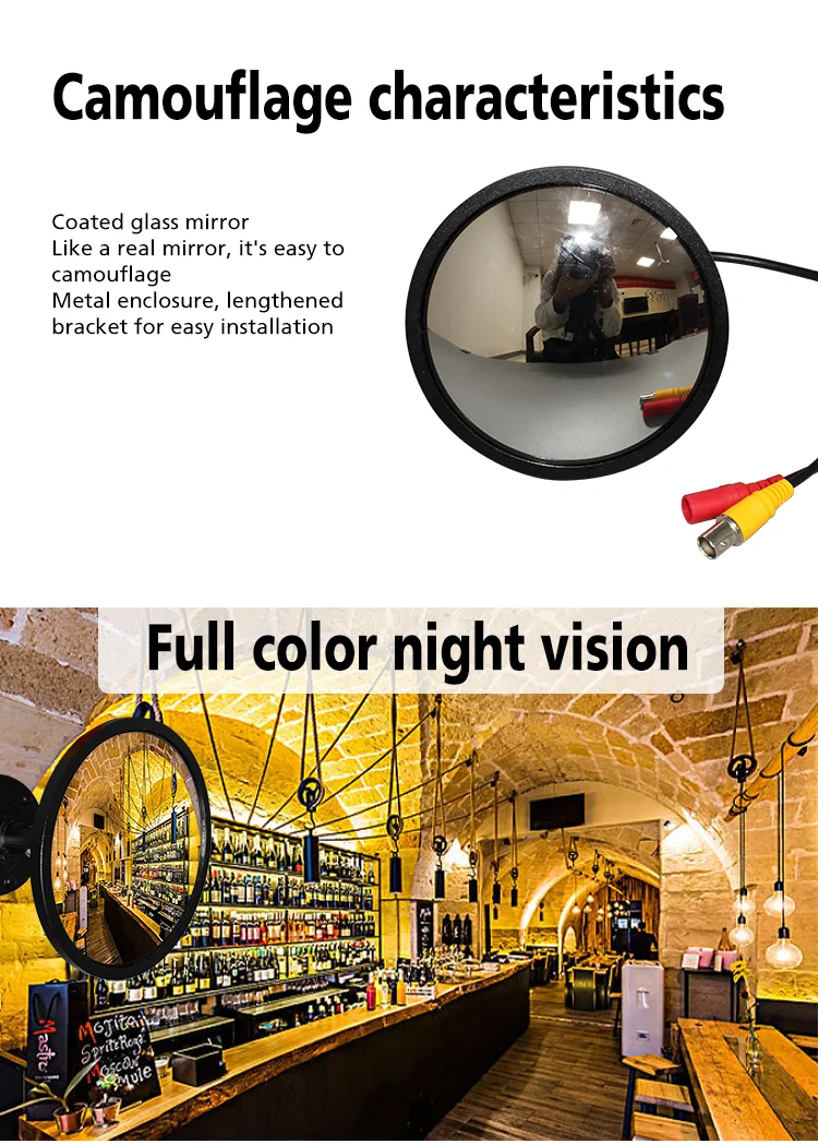 Wide Angle Convex Mirror Cctv Security Camera Hidden For Blind Spot