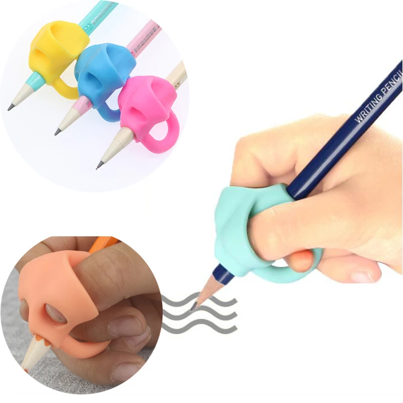 Two-Finger Grip Silicone Baby Learning Writing Tool Writing Pen Correction