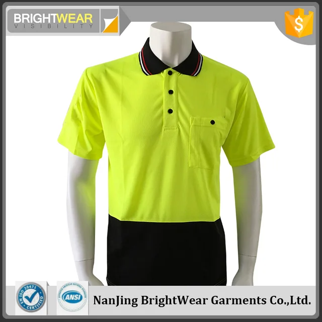 144F 100% polyester birdeye Australia two-tone safety warning polo shirt