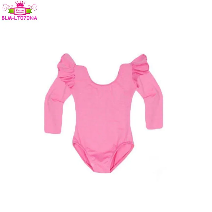 Kid One Piece Gymnastic Stretch Leotard Bodysuit Long Sleeve Ballet Costume