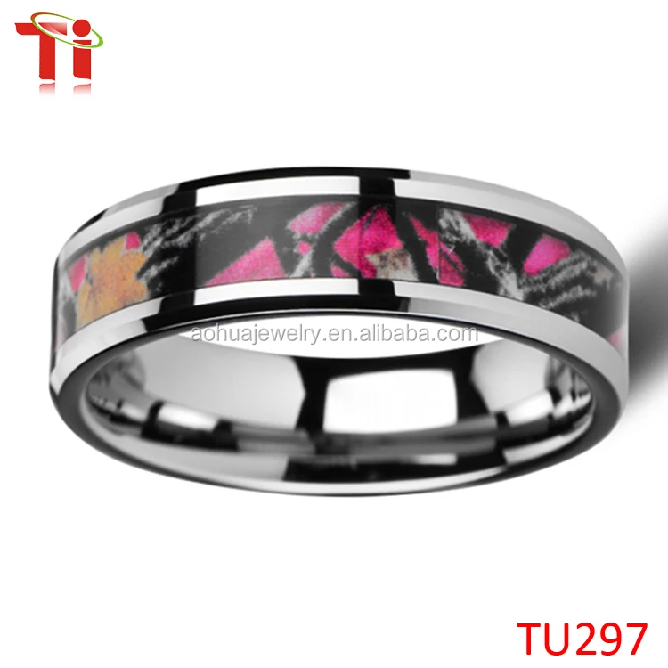 high polish titanium tungsten carbide pink mossy oak realtree camo wedding rings for women - Realtree Wedding Rings high polish titanium tungsten carbide pink mossy oak realtree camo wedding rings for women - Realtree Wedding Rings