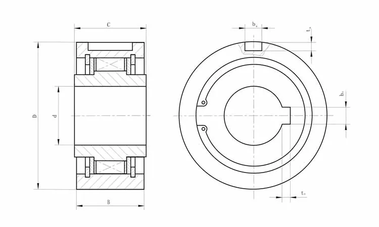 China Supplier CK-A Sprag Clutch One Way Roller Bearing